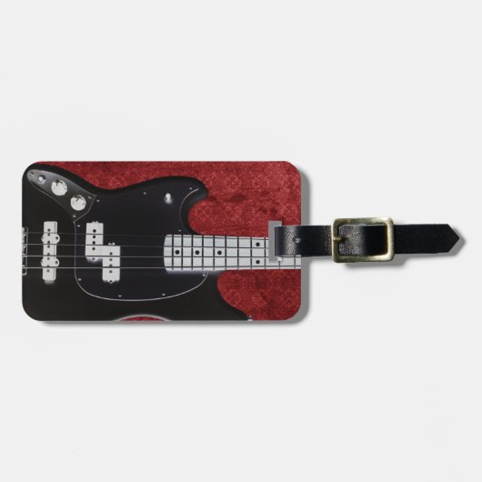 エレキギターパーソナライズされたレッドラゲージタグ ラゲッジタグ (正面横)