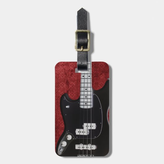 エレキギターパーソナライズされたレッドラゲージタグ ラゲッジタグ (正面縦)