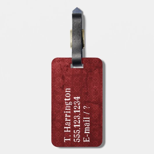 エレキギターパーソナライズされたレッドラゲージタグ ラゲッジタグ (裏面縦)