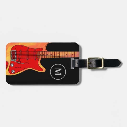 エレキギターパーソナライズされた ラゲッジタグ (正面横)