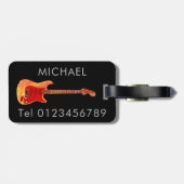 エレキギターパーソナライズされた ラゲッジタグ (裏面横)