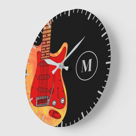 エレキギターパーソナライズされた ラージ壁時計 (傾斜)