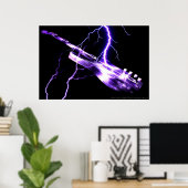 エレキギターパープル ポスター (ホームオフィス)