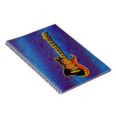 エレキギターブルーヴィンテージトリップ(幻覚体験)のようなレトロポップ・アートのアート ノートブック (右側)