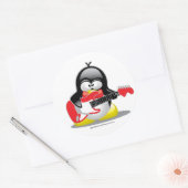 エレキギターペンギン ラウンドシール (封筒)