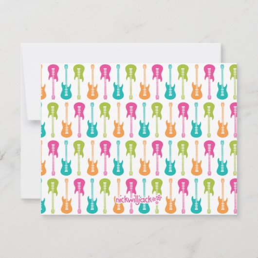 エレキギターミュージカルノートカード ノートカード (裏面)