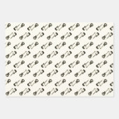 エレキギターミュージカル楽器テーマ ラッピングペーパーシート (正面)