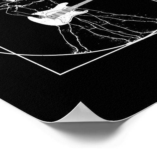 エレキギターミュージシャンギフトDa Vinciスケッチ ポスター (角)