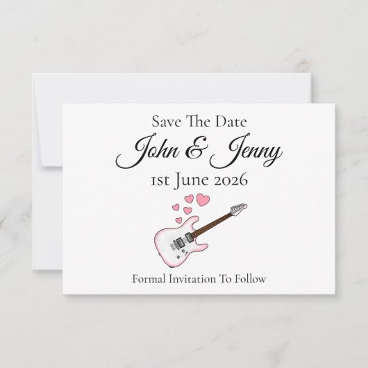 エレキギターミュージシャン結婚式日曜保存日 (正面)