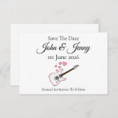 エレキギターミュージシャン結婚式日曜保存日 (正面/裏面)