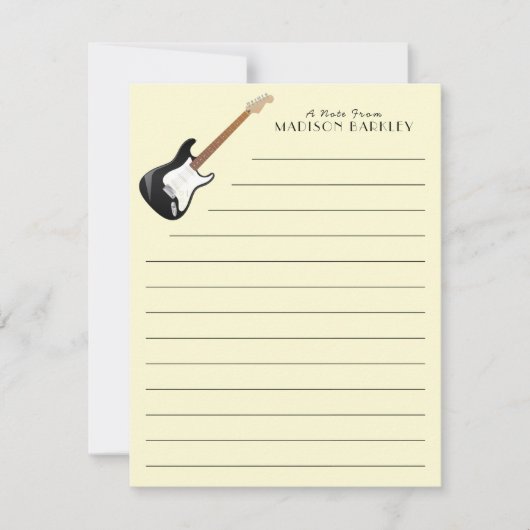 エレキギターミュージシャン音楽先生 サンキューカード (正面)