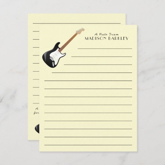 エレキギターミュージシャン音楽先生 サンキューカード (正面/裏面)