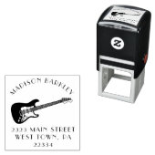 エレキギターミュージシャン音楽先生 セルフインキングスタンプ (インサイチュ)