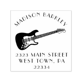 エレキギターミュージシャン音楽先生 セルフインキングスタンプ