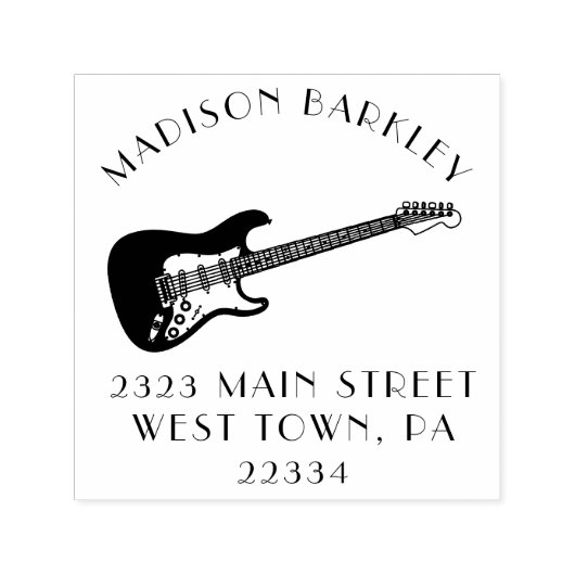 エレキギターミュージシャン音楽先生 セルフインキングスタンプ (デザイン)