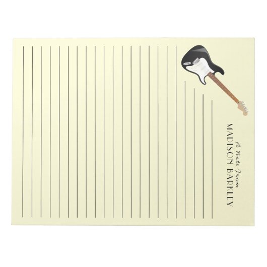 エレキギターミュージシャン音楽先生 ノートパッド (正面)