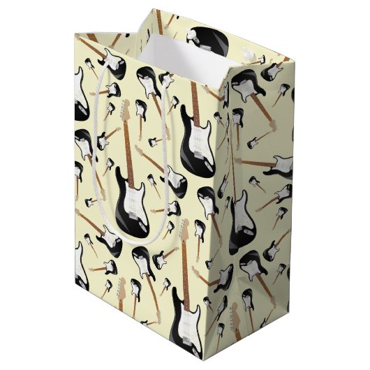 エレキギターミュージシャン音楽先生 ミディアムペーパーバッグ (裏面アングル)