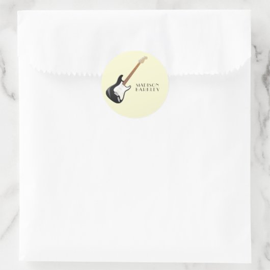 エレキギターミュージシャン音楽先生 ラウンドシール (バッグ)