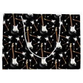 エレキギターミュージシャン音楽先生 ラージペーパーバッグ (裏面)