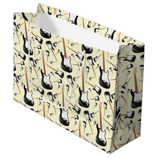 エレキギターミュージシャン音楽先生 ラージペーパーバッグ (正面アングル)