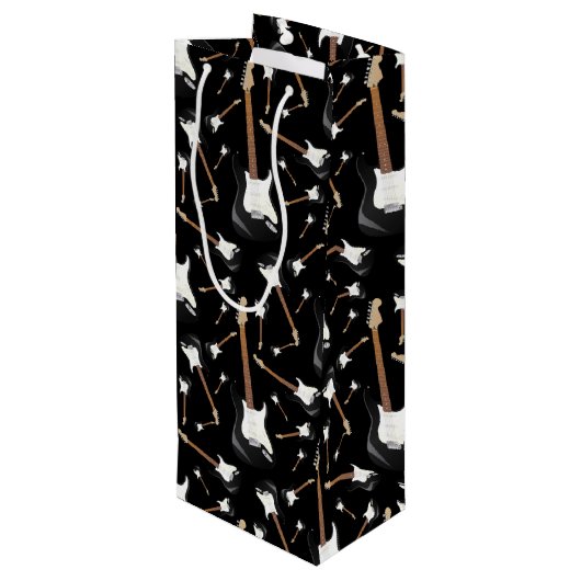 エレキギターミュージシャン音楽先生 ワインギフトバッグ (裏面アングル)