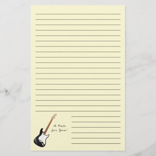 エレキギターミュージシャン音楽先生 便箋 (裏面)