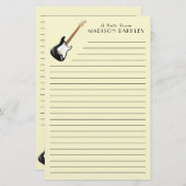 エレキギターミュージシャン音楽先生 便箋 (正面/裏面)