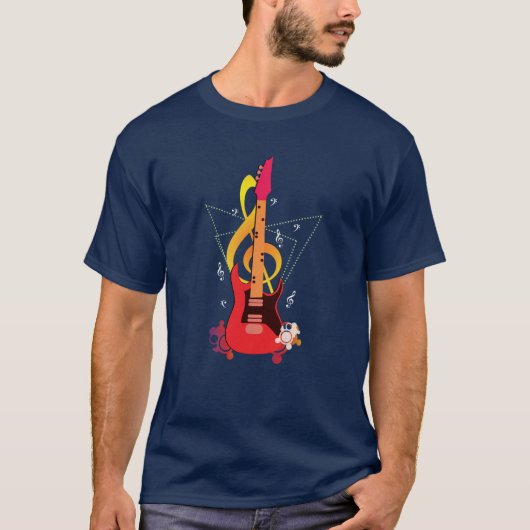 エレキギターミュージシャン Tシャツ (正面)