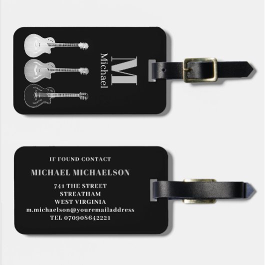 エレキギターモダンパーソナライズされた ラゲッジタグ