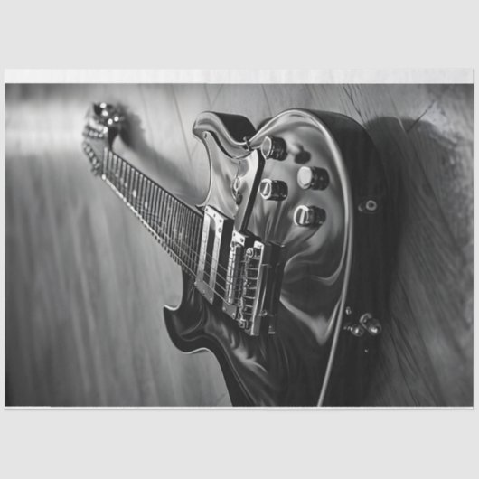 エレキギターモノクロティッシュペーパー 薄葉紙 (正面)