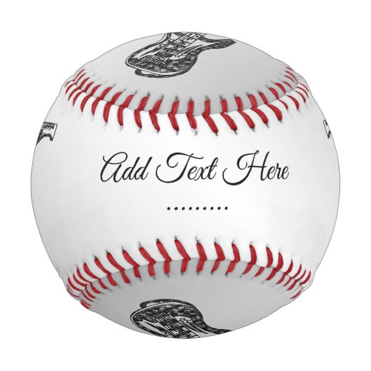 エレキギターモノグラム 野球ボール (裏面)