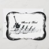 エレキギターラフミュージック結婚式招待状 招待状 (裏面)