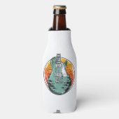 エレキギターレトロサンセットヴィンテージミュージックバンドGU ボトルクーラー (ボトル正面)