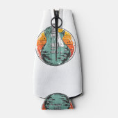 エレキギターレトロサンセットヴィンテージミュージックバンドGU ボトルクーラー (裏面)