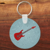エレキギター付キーチェーンイラストレーション キーホルダー (正面)