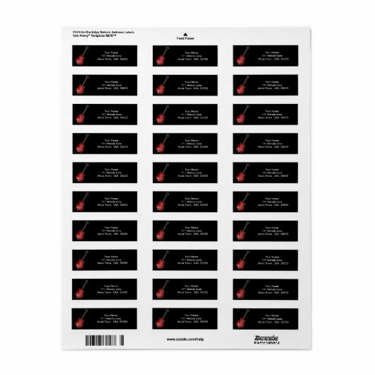 エレキギター住所 シール (フルシート)