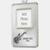 エレキギター個人写真年号 シルバープレートフレームオーナメント (左)