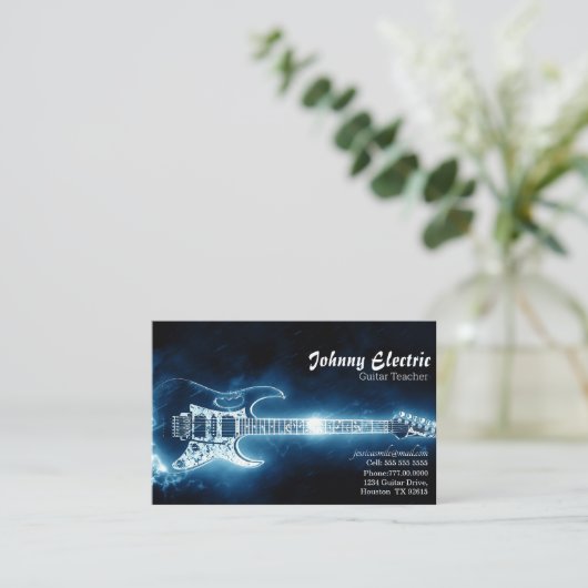 エレキギター先生 名刺 (スタンド正面)
