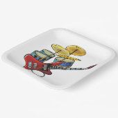 エレキギター及びドラム ペーパープレート (傾斜あり)