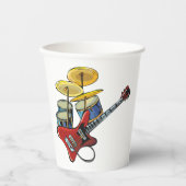 エレキギター及びドラム 紙コップ (正面)