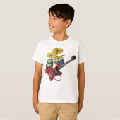 エレキギター及びドラム Tシャツ (正面フル)