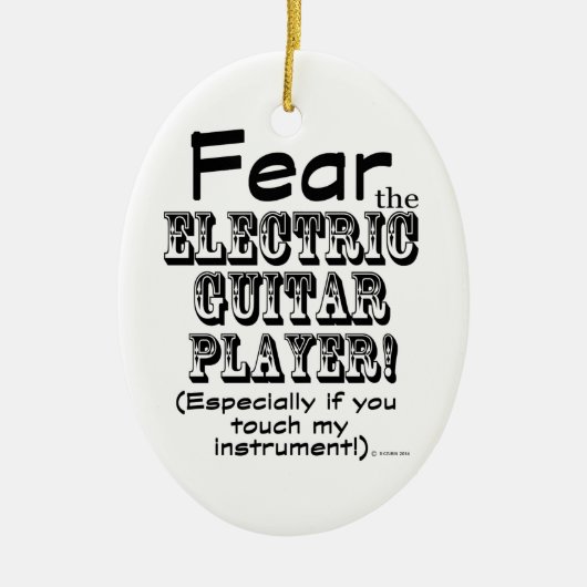 エレキギター奏者を恐れる セラミックオーナメント (正面)