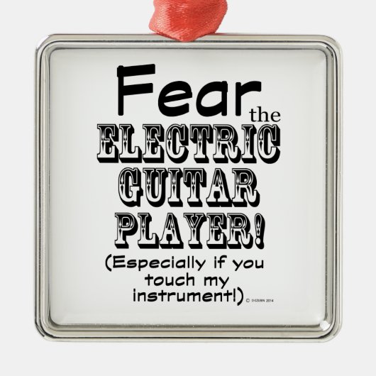 エレキギター奏者を恐れる メタルオーナメント (正面)