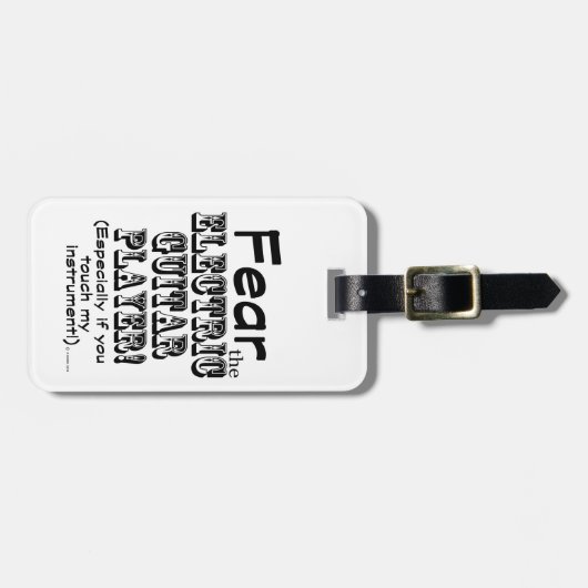 エレキギター奏者を恐れる ラゲッジタグ (正面横)