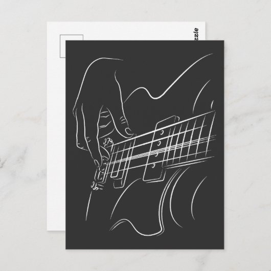 エレキギター奏者ジャズミュージックラブミュージシャン ポストカード (正面/裏面)