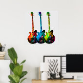 エレキギター抽象芸術 ポスター (ホームオフィス)