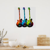 エレキギター抽象芸術 ポスター (キッチン)