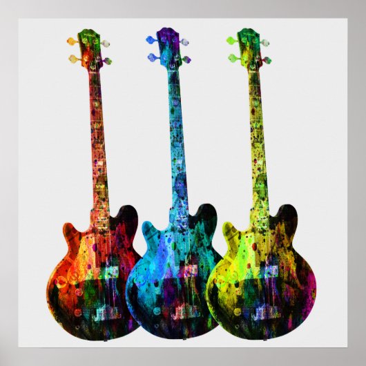 エレキギター抽象芸術 ポスター (正面)