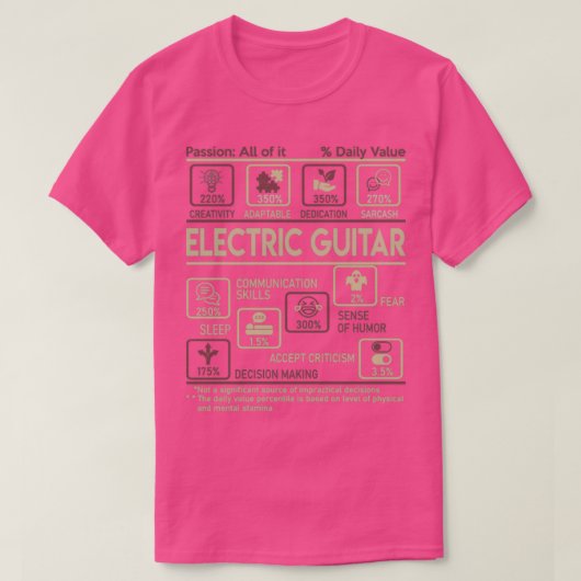 エレキギター数々のタスキング毎日の価値ギフトアイテム Tシャツ (デザイン正面)