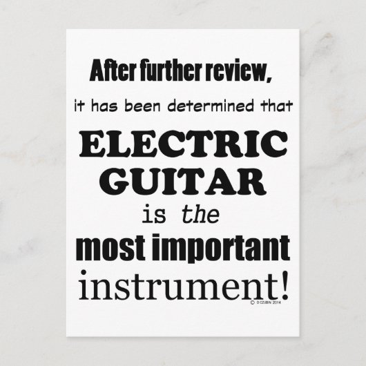 エレキギター最も重要な楽器 ポストカード (正面)